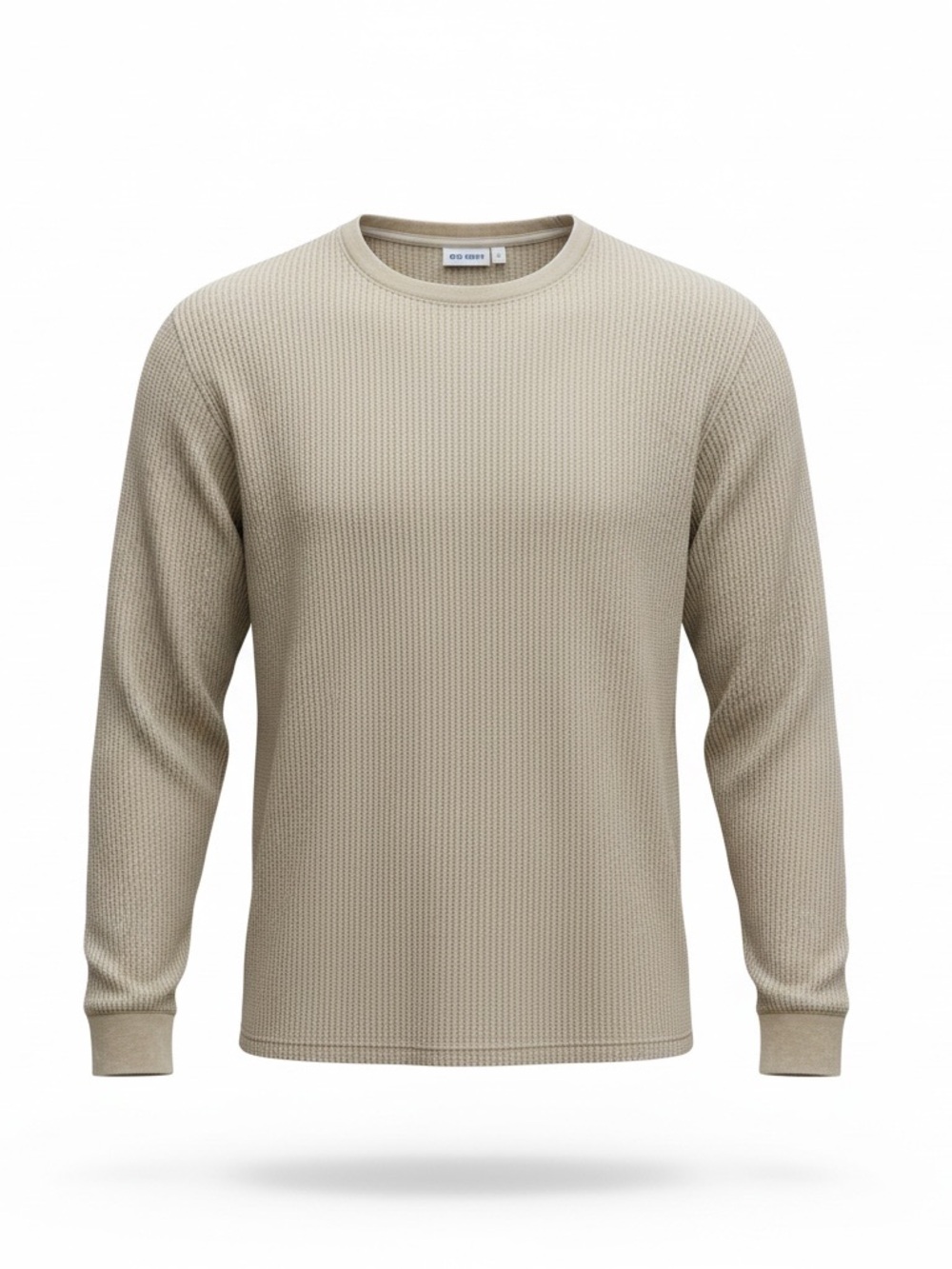 Old Navy Men's Long Sleeve Waffle Shirt- Light Beige